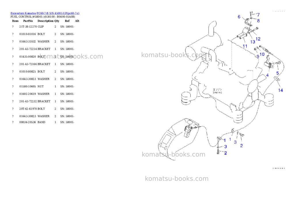 Komatsu pc60-7-b s/n 45001-up Parts catalog cover Page 9