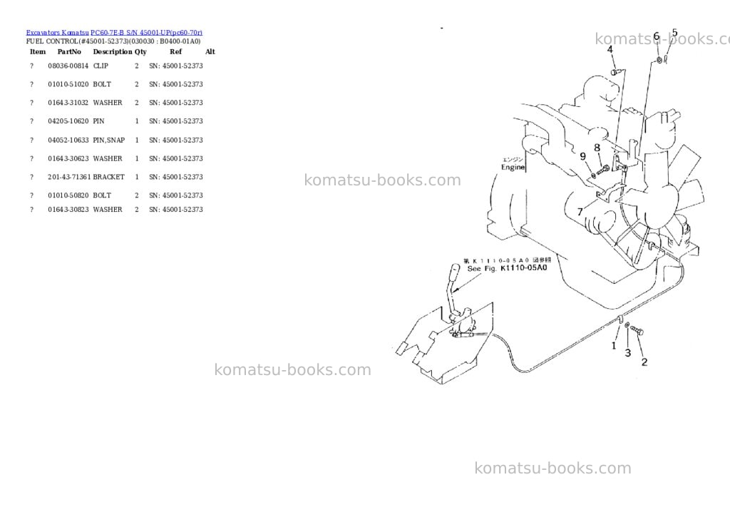 Komatsu pc60-7e-b s/n 45001-up Parts catalog cover Page 2