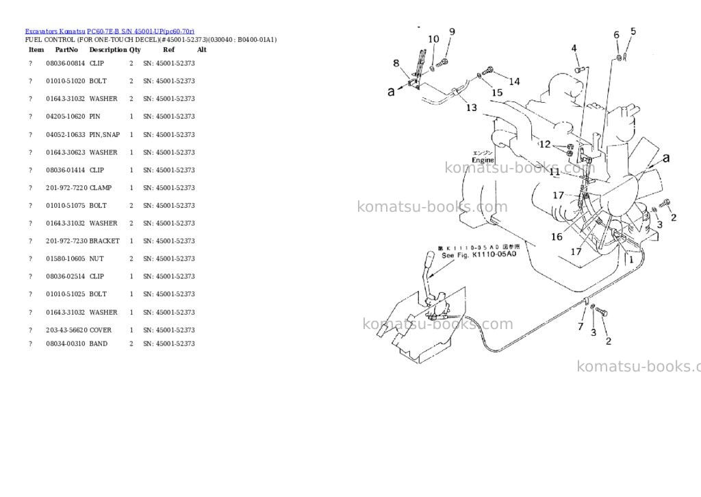 Komatsu pc60-7e-b s/n 45001-up Parts catalog cover Page 3