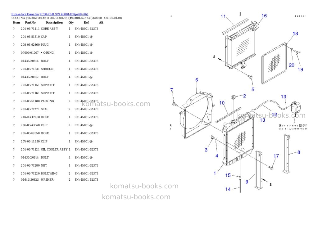 Komatsu pc60-7e-b s/n 45001-up Parts catalog cover Page 5