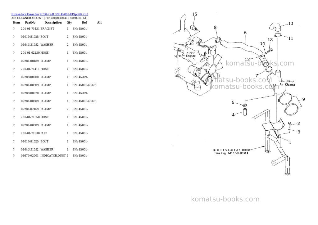 Komatsu pc60-7s-b s/n 45001-up Parts catalog cover Page 2