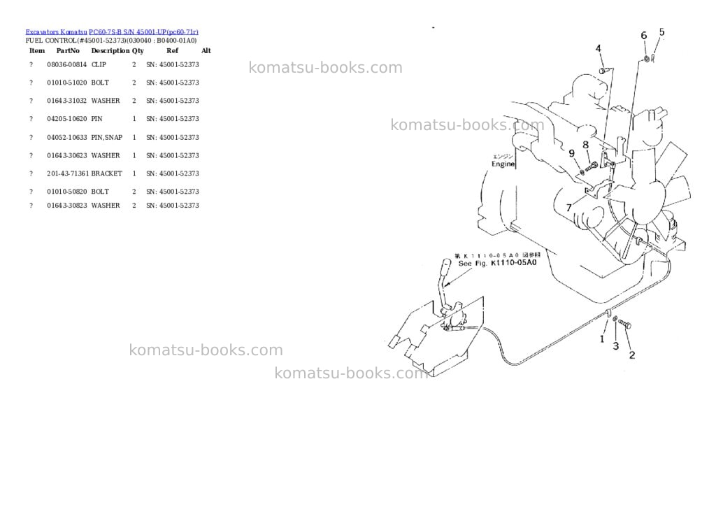Komatsu pc60-7s-b s/n 45001-up Parts catalog cover Page 3