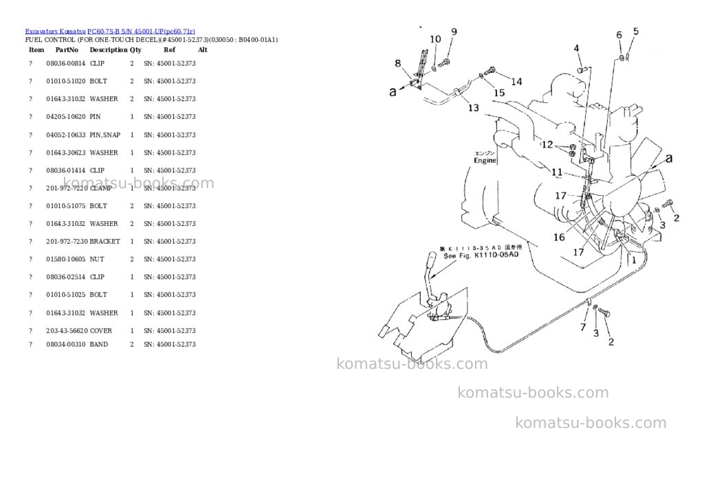 Komatsu pc60-7s-b s/n 45001-up Parts catalog cover Page 4