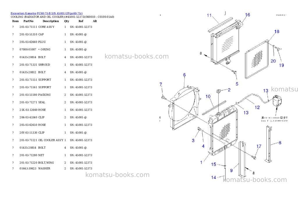 Komatsu pc60-7s-b s/n 45001-up Parts catalog cover Page 6