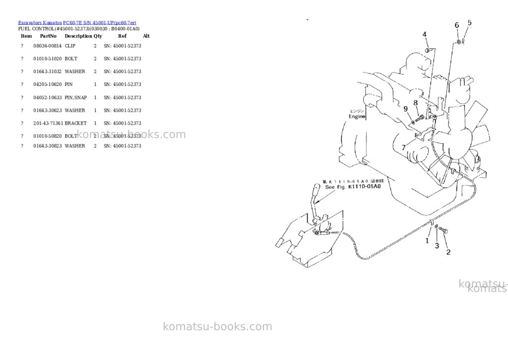 Komatsu pc60-7e s/n 45001-up Parts catalog cover Page 2