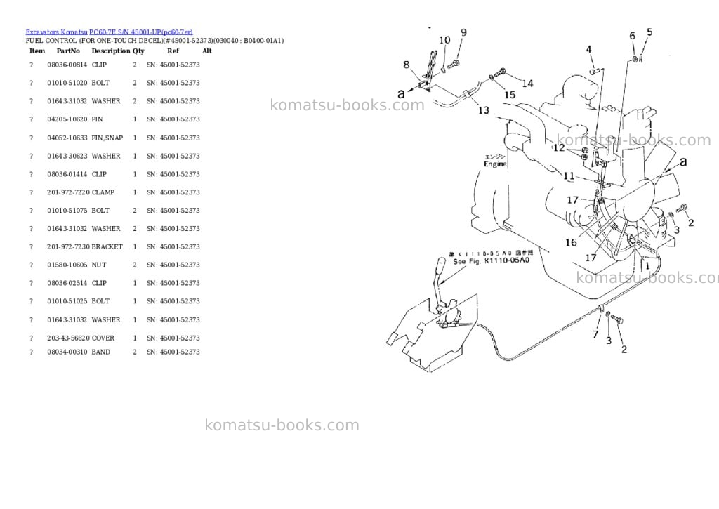 Komatsu pc60-7e s/n 45001-up Parts catalog cover Page 3