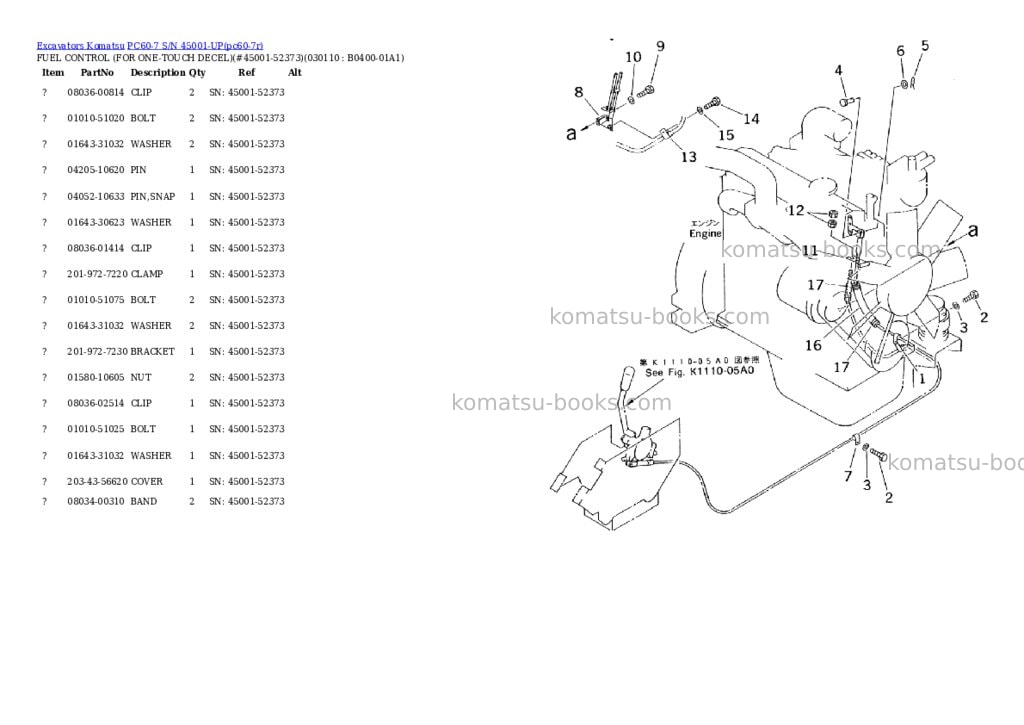 Komatsu PC60-7 S/N 45001-UP Parts catalog cover Page 10