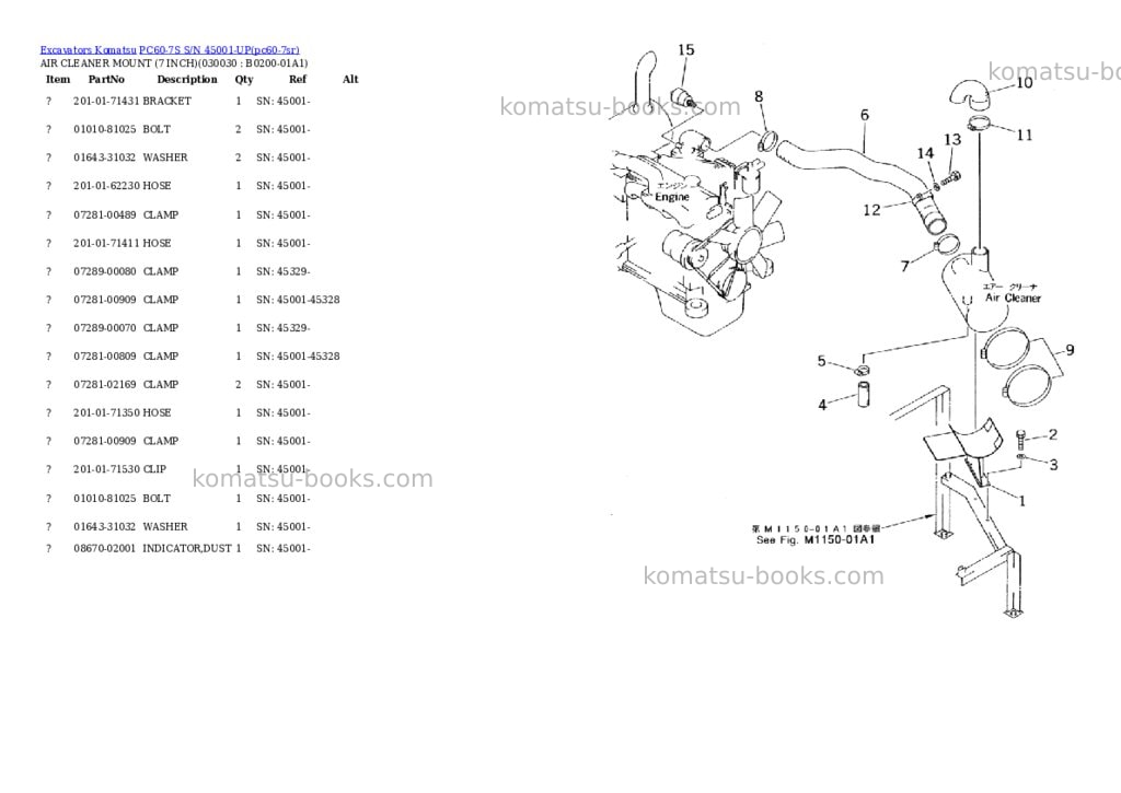 Komatsu pc60-7s s/n 45001-up Parts catalog cover Page 2