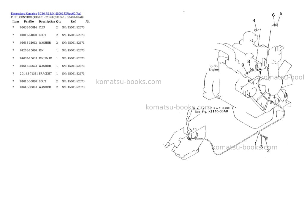 Komatsu pc60-7s s/n 45001-up Parts catalog cover Page 3