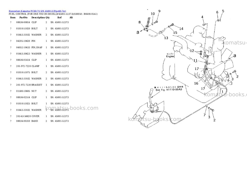 Komatsu pc60-7s s/n 45001-up Parts catalog cover Page 4