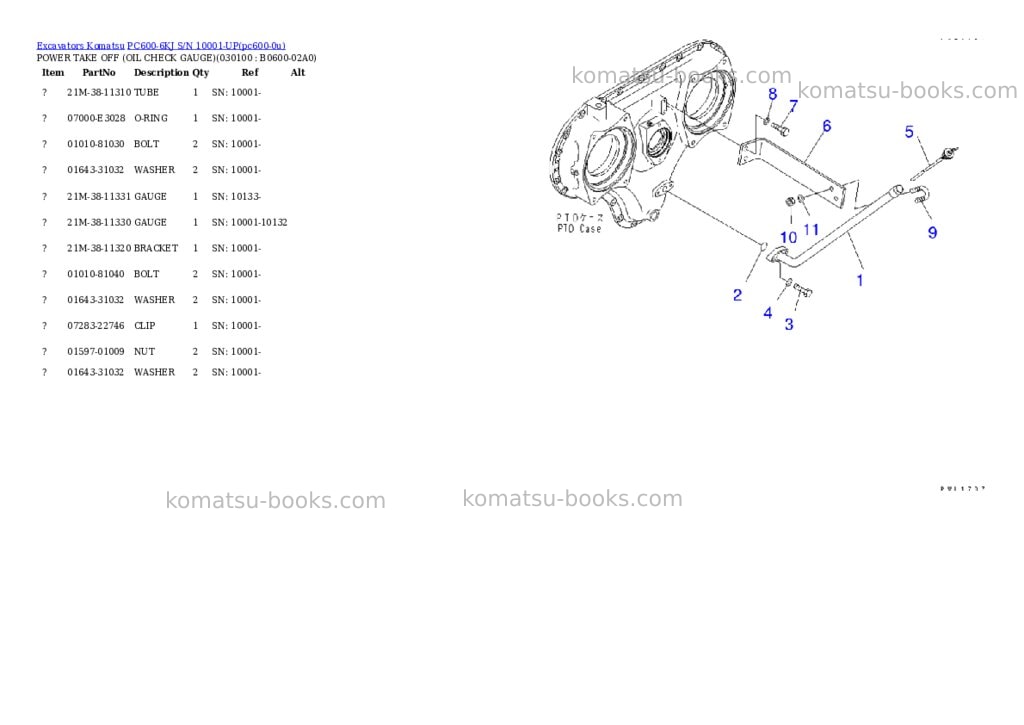 Komatsu pc600-6kj s/n 10001-up Parts catalog cover Page 9 Komatsu pc600-6kj s/n 10001-up Parts catalog cover Page 9