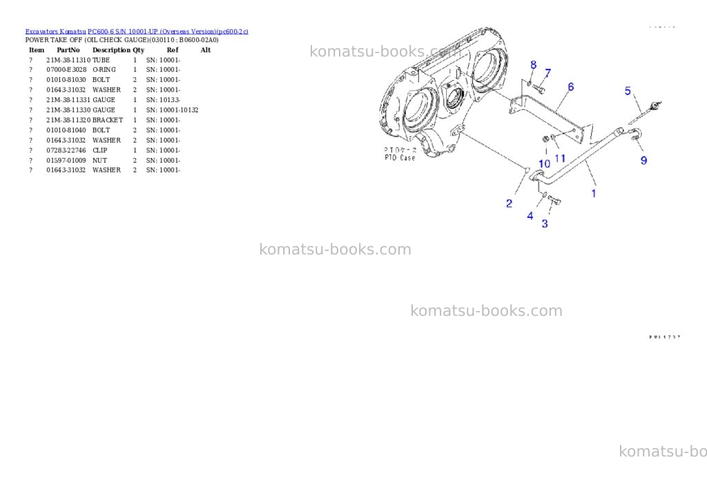 Komatsu PC600-6 S/N 10001-UP (Overseas Version) Parts catalog cover Page 10 Komatsu PC600-6 S/N 10001-UP (Overseas Version) Parts catalog cover Page 10