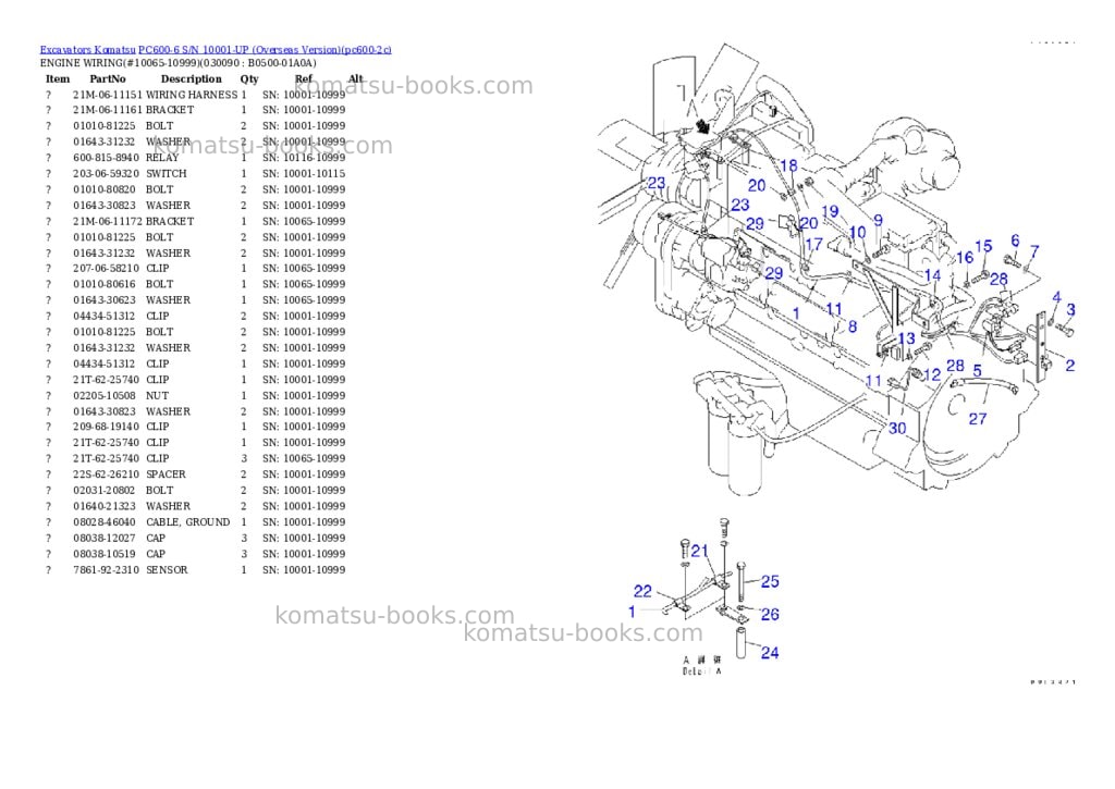 Komatsu PC600-6 S/N 10001-UP (Overseas Version) Parts catalog cover Page 8 Komatsu PC600-6 S/N 10001-UP (Overseas Version) Parts catalog cover Page 8