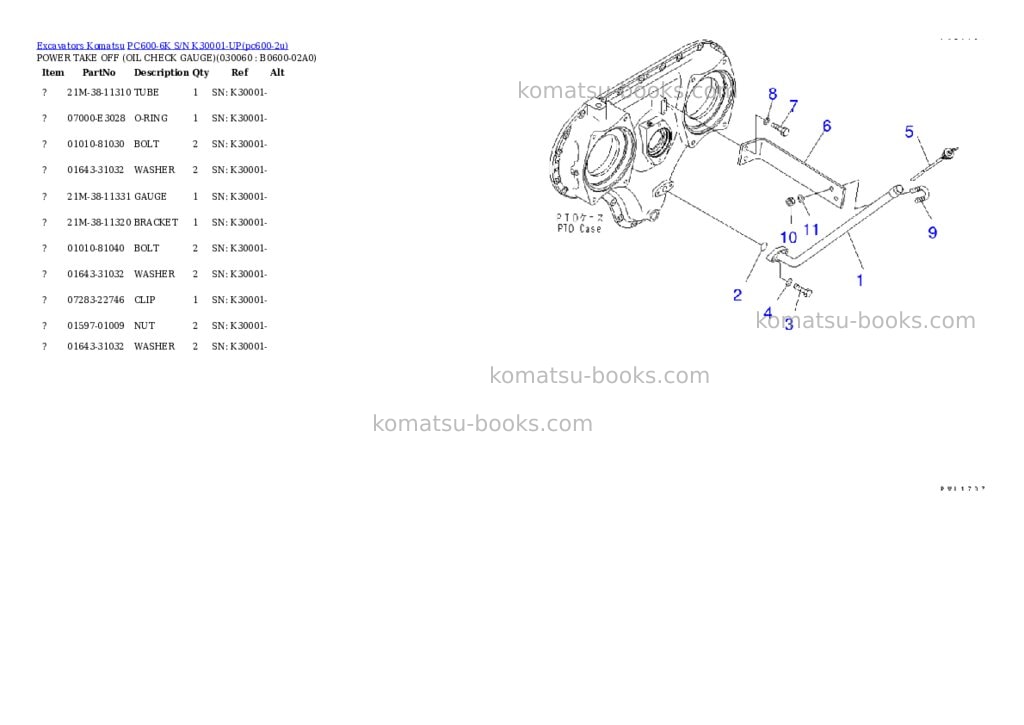 Komatsu pc600-6k s/n k30001-up Parts catalog cover Page 5 Komatsu pc600-6k s/n k30001-up Parts catalog cover Page 5
