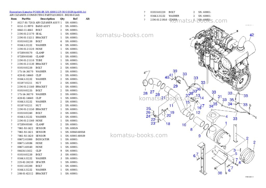 Komatsu pc600-8r s/n 60001-up w/o egr Parts catalog cover Komatsu pc600-8r s/n 60001-up w/o egr Parts catalog cover