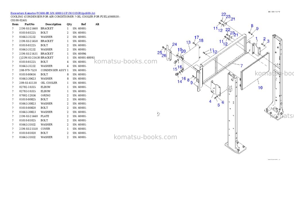 Komatsu pc600-8r s/n 60001-up w/o egr Parts catalog cover Page 10 Komatsu pc600-8r s/n 60001-up w/o egr Parts catalog cover Page 10