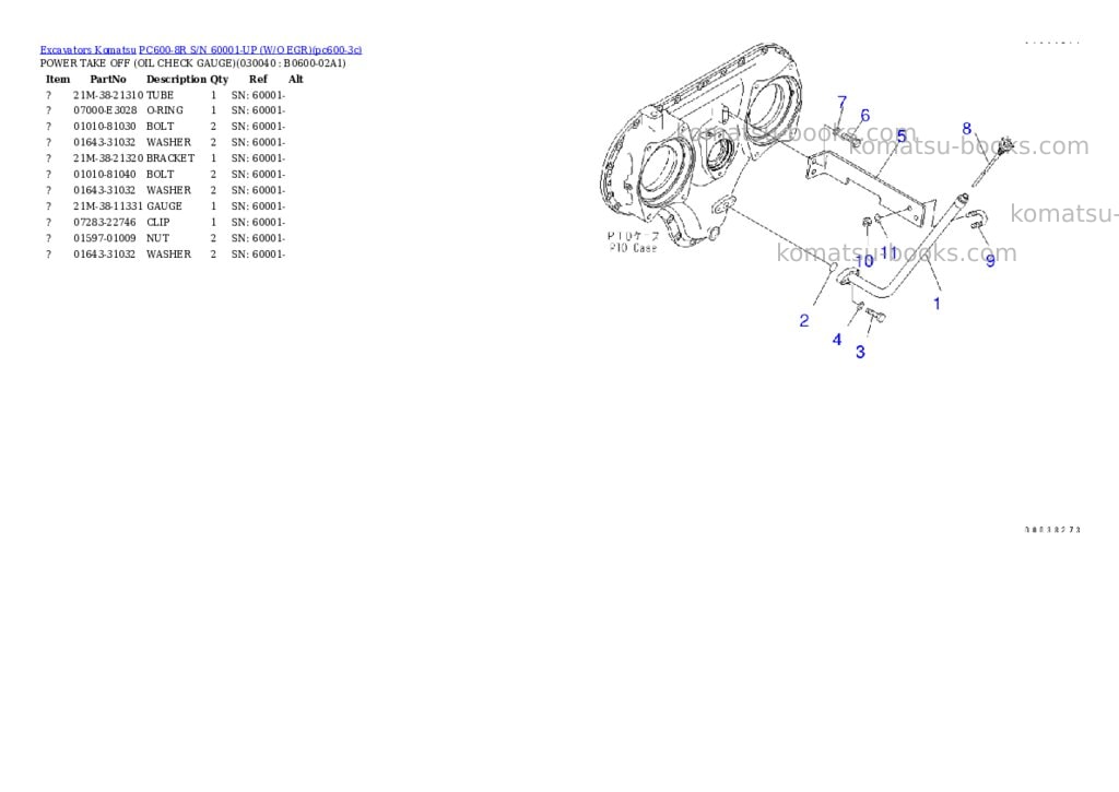 Komatsu pc600-8r s/n 60001-up w/o egr Parts catalog cover Page 3 Komatsu pc600-8r s/n 60001-up w/o egr Parts catalog cover Page 3