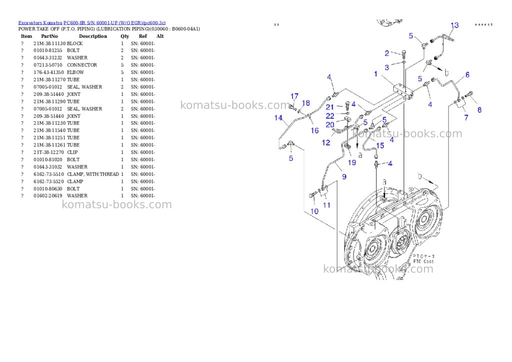 Komatsu pc600-8r s/n 60001-up w/o egr Parts catalog cover Page 5 Komatsu pc600-8r s/n 60001-up w/o egr Parts catalog cover Page 5