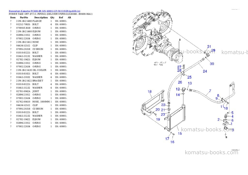 Komatsu pc600-8r s/n 60001-up w/o egr Parts catalog cover Page 7 Komatsu pc600-8r s/n 60001-up w/o egr Parts catalog cover Page 7