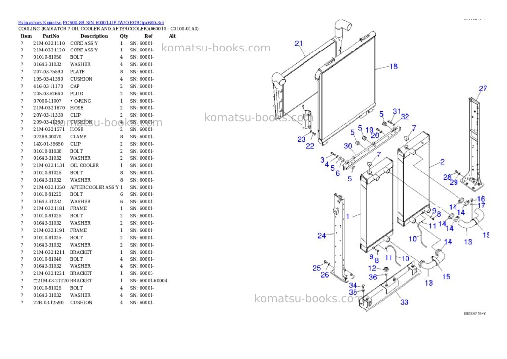 Komatsu pc600-8r s/n 60001-up w/o egr Parts catalog cover Page 8 Komatsu pc600-8r s/n 60001-up w/o egr Parts catalog cover Page 8
