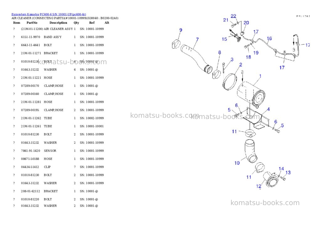Komatsu pc600-6 s/n 10001-up Parts catalog cover Page 3