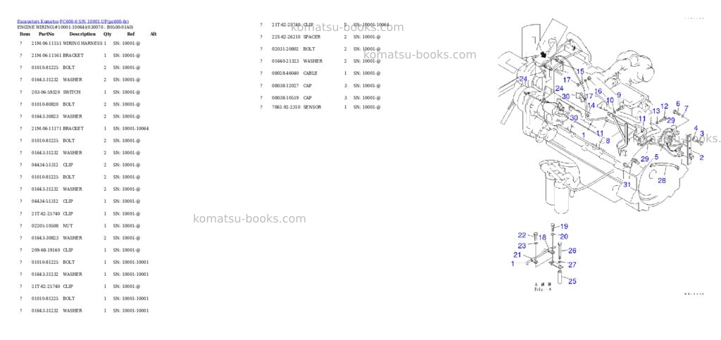 Komatsu pc600-6 s/n 10001-up Parts catalog cover Page 6