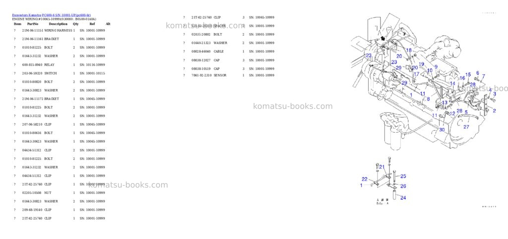 Komatsu pc600-6 s/n 10001-up Parts catalog cover Page 7