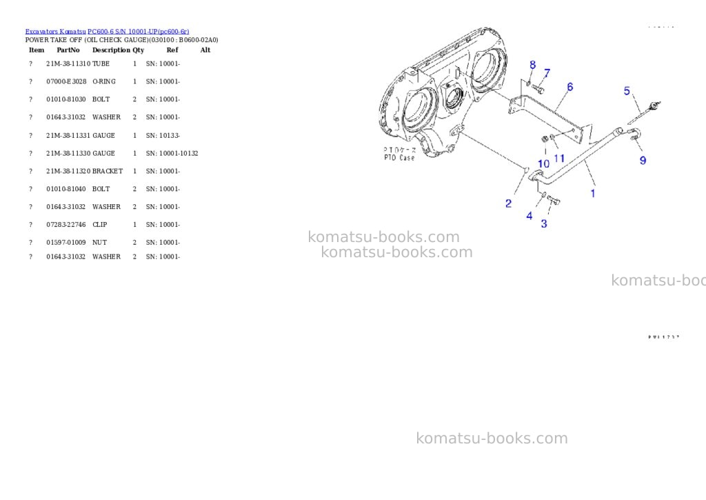 Komatsu pc600-6 s/n 10001-up Parts catalog cover Page 9