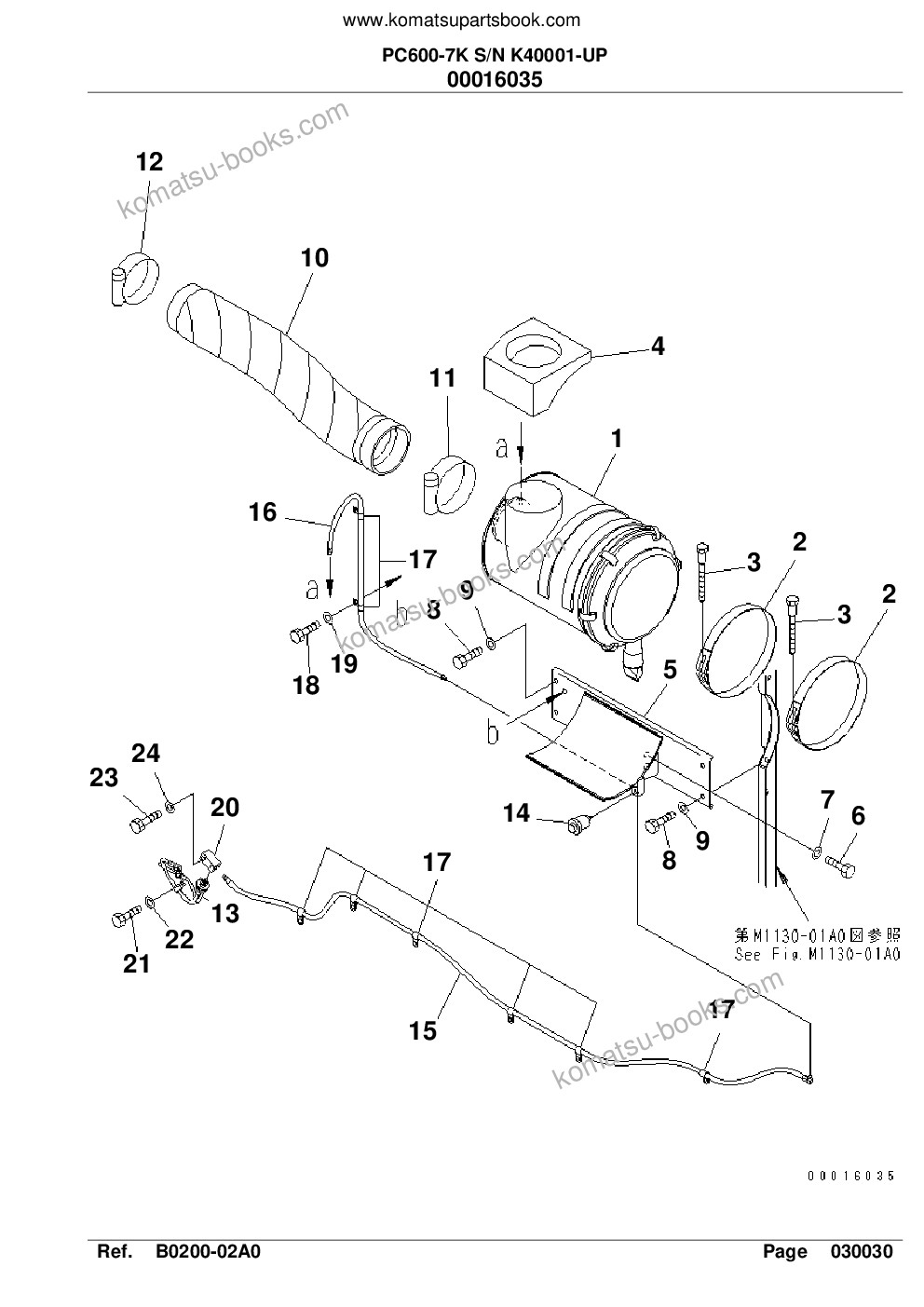 Komatsu pc600-7k s/n k40001-up Parts catalog cover Page 7
