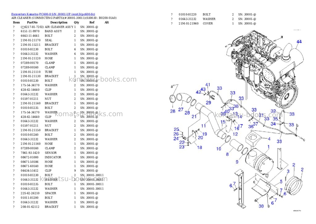 Komatsu pc600-8 s/n 30001-up ecot3 Parts catalog cover Page 2
