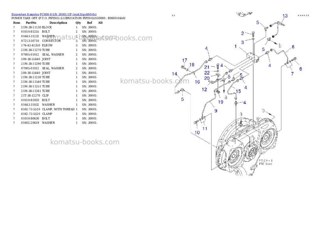 Komatsu pc600-8 s/n 30001-up ecot3 Parts catalog cover Page 7