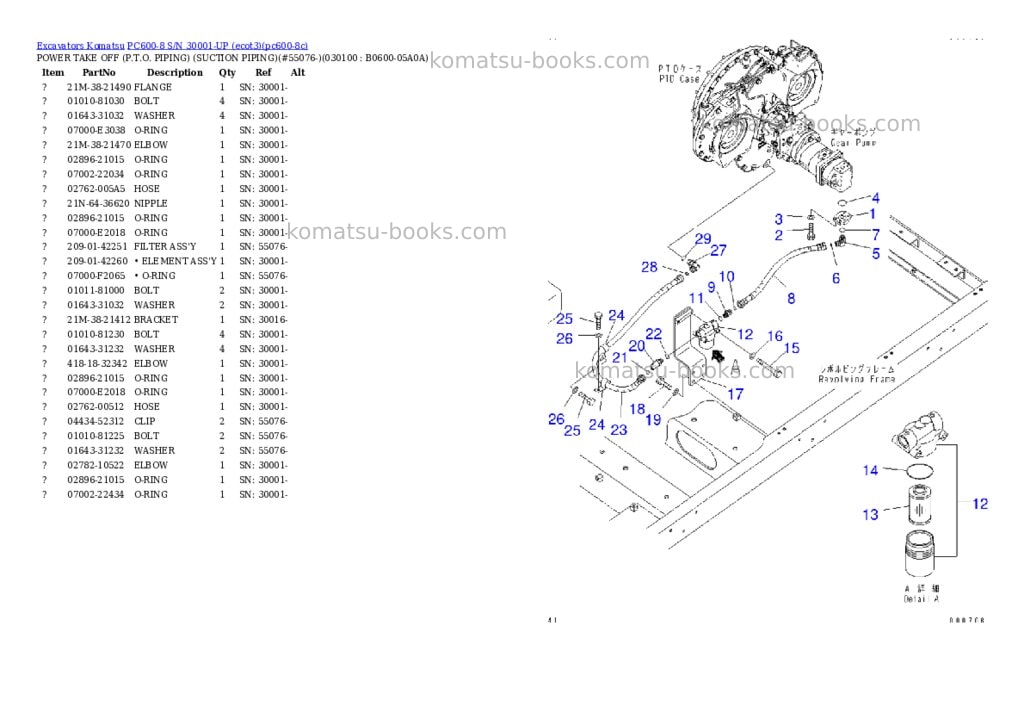 Komatsu pc600-8 s/n 30001-up ecot3 Parts catalog cover Page 9