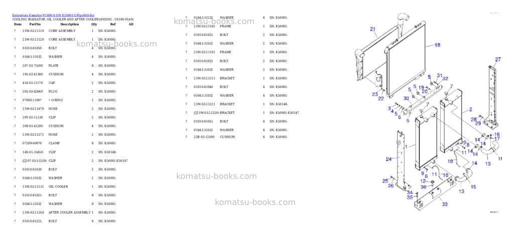 Komatsu pc600-8 s/n k50001-up Parts catalog cover Page 10