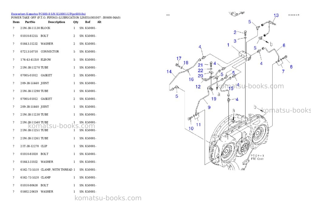Komatsu pc600-8 s/n k50001-up Parts catalog cover Page 6