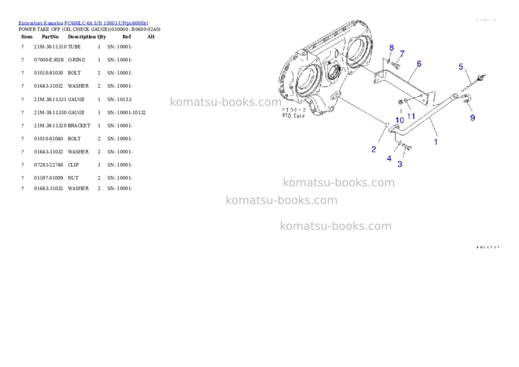 Komatsu pc600lc-6a s/n 10001-up overseas version Parts catalog cover Page 5