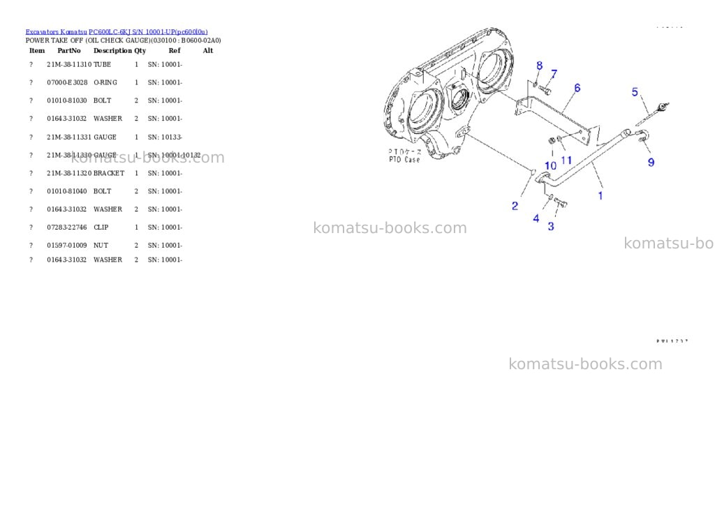 Komatsu pc600lc-6kj s/n 10001-up Parts catalog cover Page 9 Komatsu pc600lc-6kj s/n 10001-up Parts catalog cover Page 9