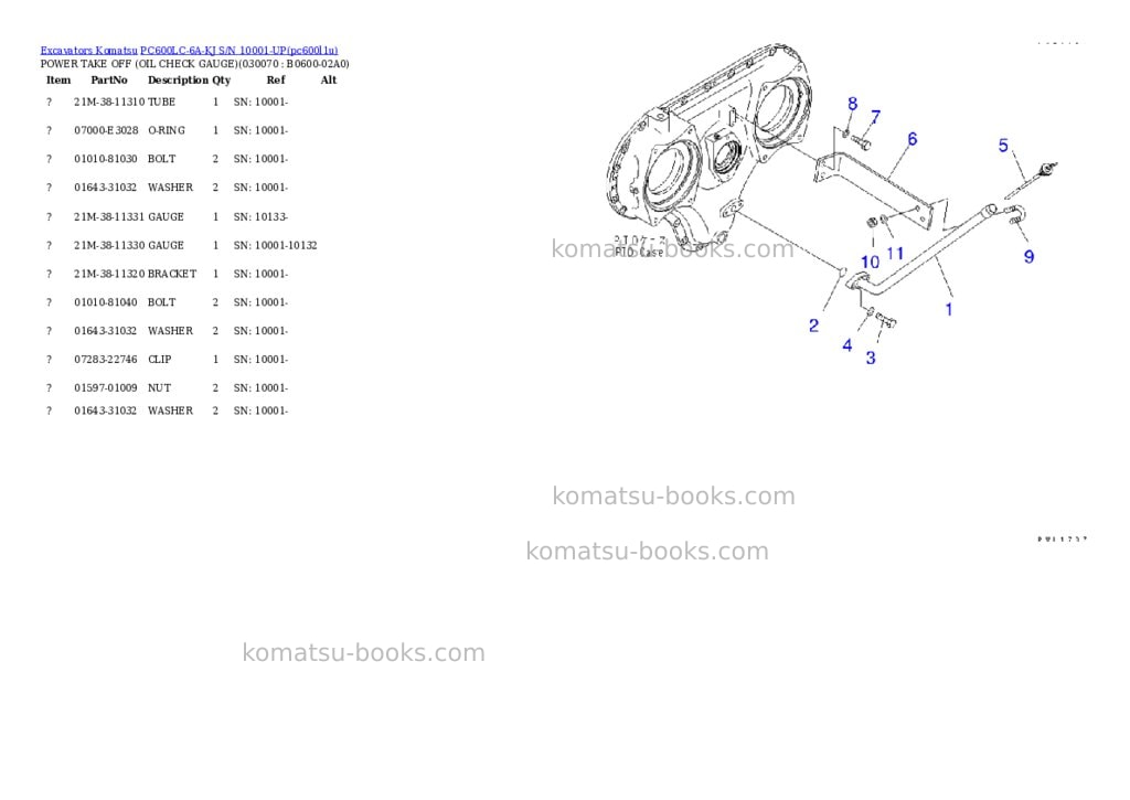 Komatsu pc600lc-6a-kj s/n 10001-up Parts catalog cover Page 6 Komatsu pc600lc-6a-kj s/n 10001-up Parts catalog cover Page 6