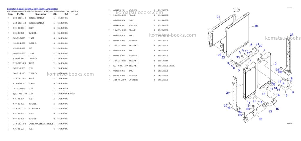 Komatsu pc600lc-8 s/n k50001-up Parts catalog cover Page 10