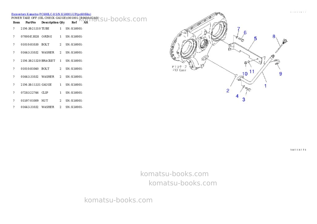 Komatsu pc600lc-8 s/n k50001-up Parts catalog cover Page 4