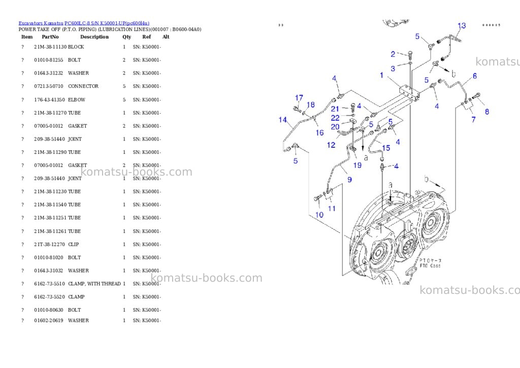 Komatsu pc600lc-8 s/n k50001-up Parts catalog cover Page 6
