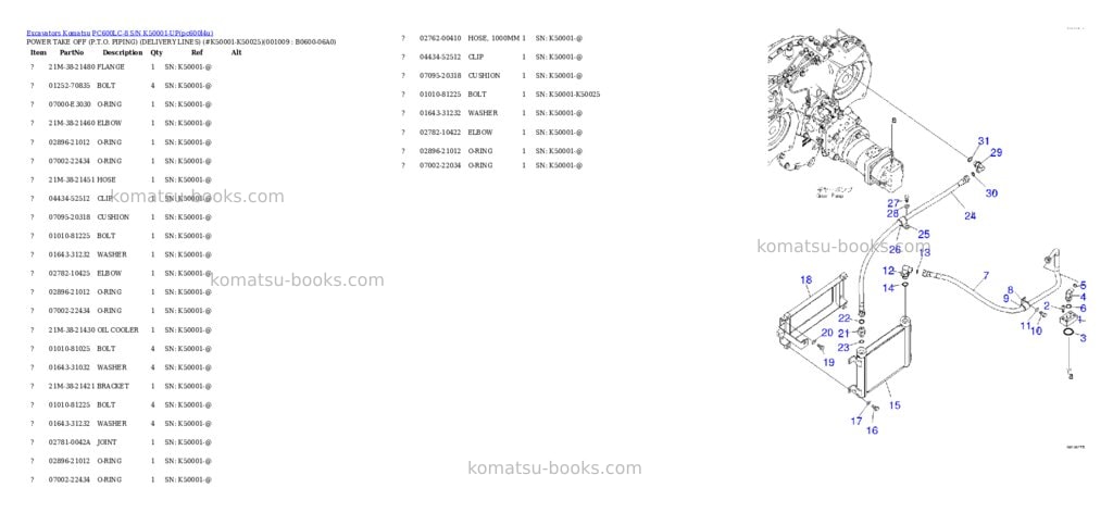Komatsu pc600lc-8 s/n k50001-up Parts catalog cover Page 8