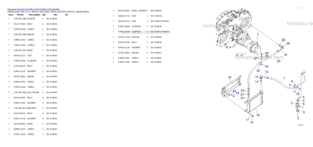Komatsu pc600lc-8 s/n k50001-up Parts catalog cover Page 9