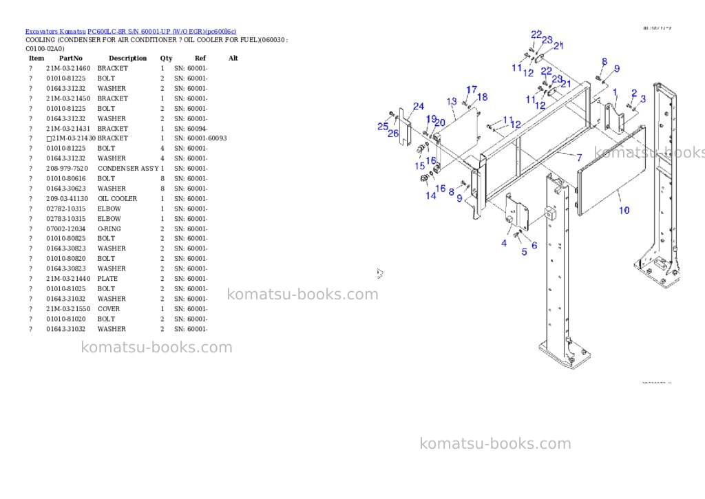 Komatsu pc600lc-8r s/n 60001-up w/o egr Parts catalog cover Page 10