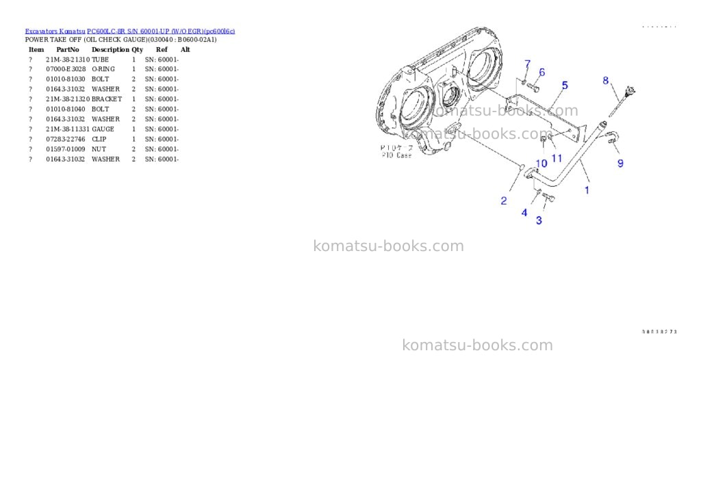 Komatsu pc600lc-8r s/n 60001-up w/o egr Parts catalog cover Page 3
