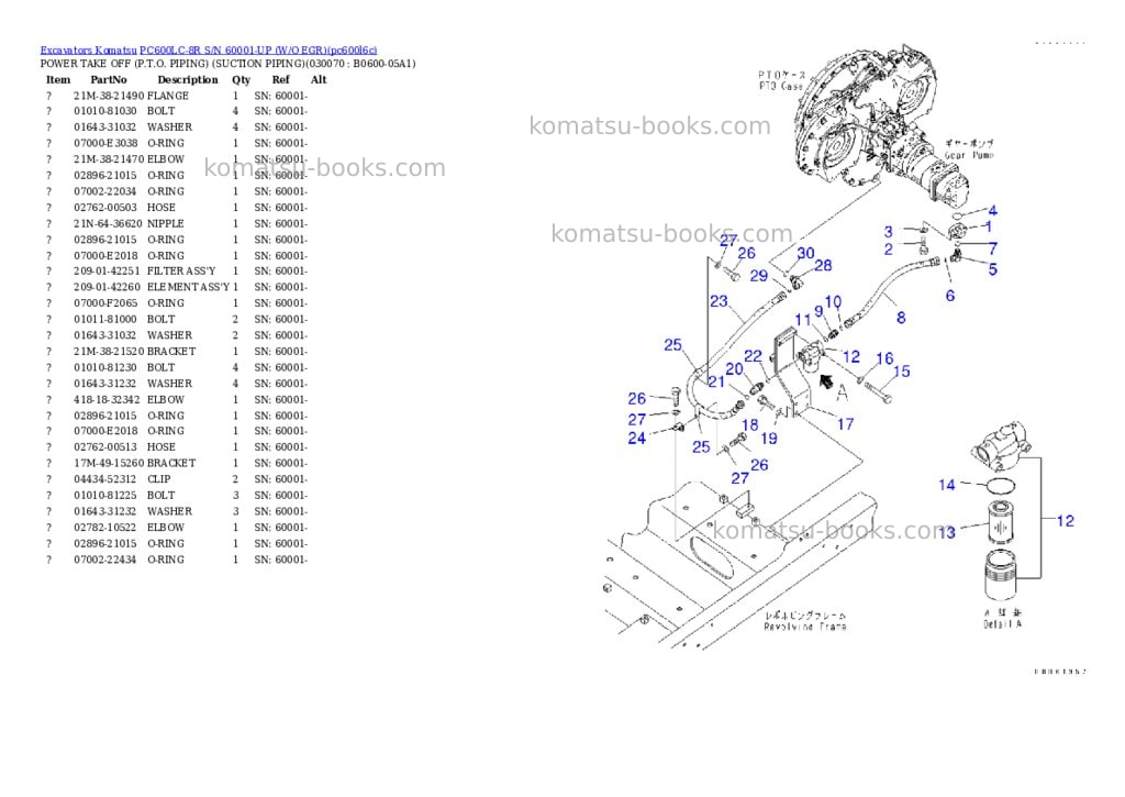 Komatsu pc600lc-8r s/n 60001-up w/o egr Parts catalog cover Page 6