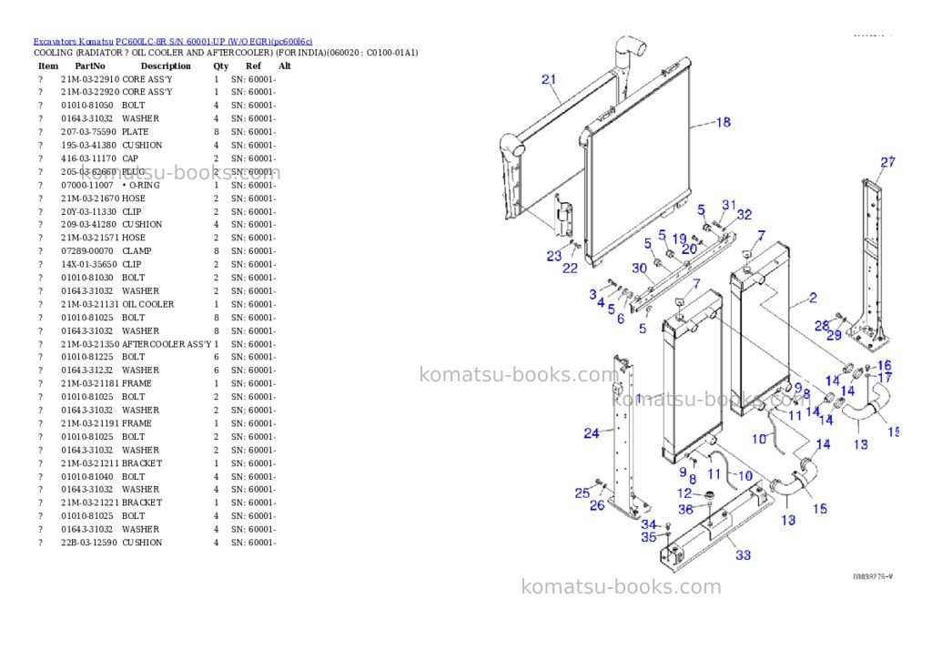 Komatsu pc600lc-8r s/n 60001-up w/o egr Parts catalog cover Page 9