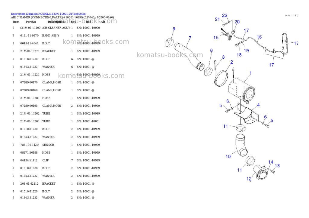 Komatsu pc600lc-6 s/n 10001-up overseas version Parts catalog cover Page 3