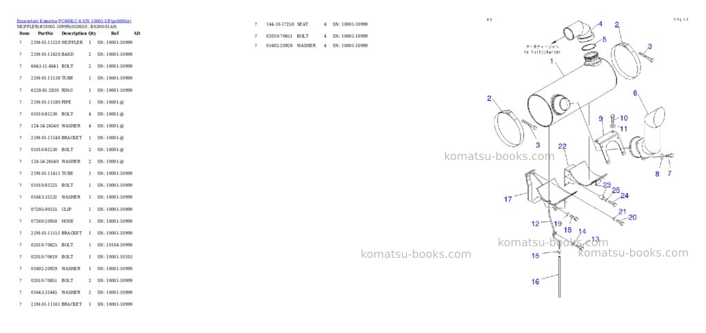 Komatsu pc600lc-6 s/n 10001-up overseas version Parts catalog cover Page 4