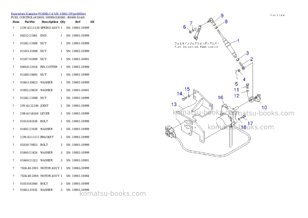 Komatsu pc600lc-6 s/n 10001-up overseas version Parts catalog cover Page 5