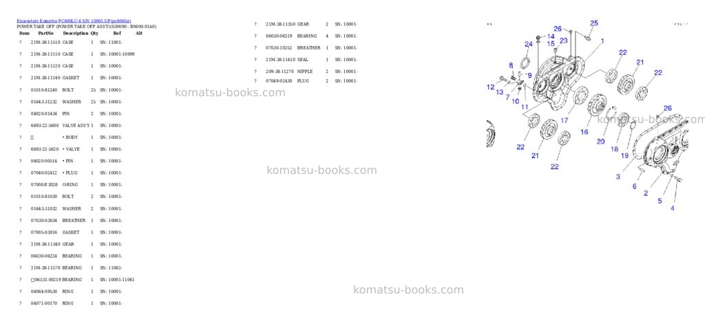 Komatsu pc600lc-6 s/n 10001-up overseas version Parts catalog cover Page 8